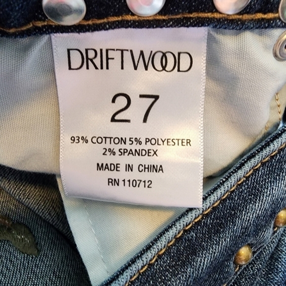 Driftwood Jackie Embroidered Camo Jeans Size 27 - Picture 4 of 5
